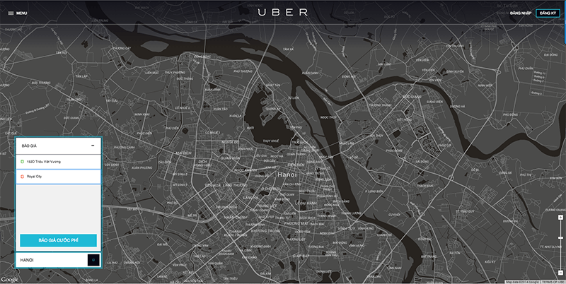 Báo giá tham khảo thi dùng Uber